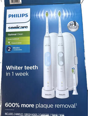 Philips Sonicare Optimal Clean Electric Toothbrush 1 with 2 heads - New Open B